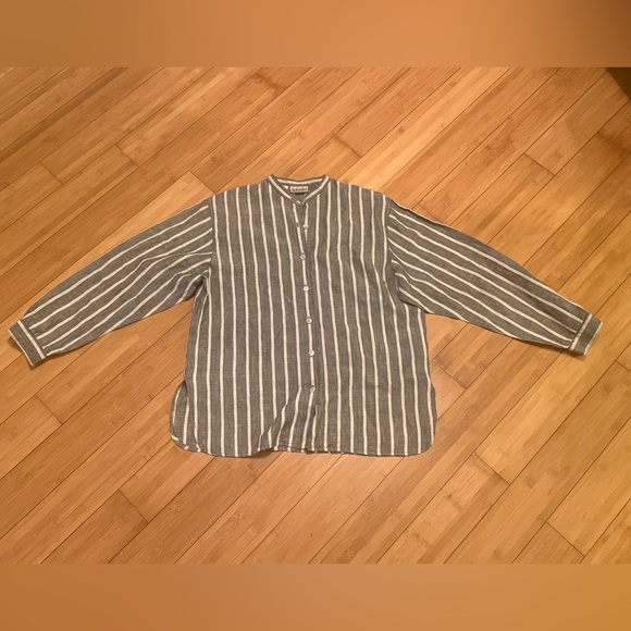 Rafaella Black and White Linen button up blouse - Picture 5 of 11